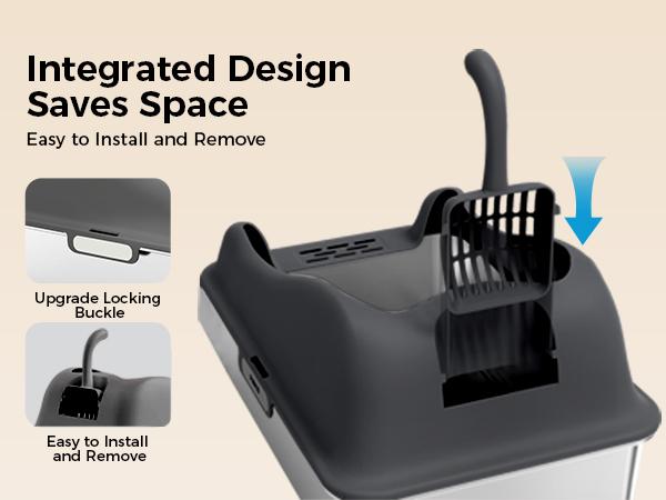 Spring Special: GTplayer XXL Stainless Steel Cat Litter Box (20L with Lid). High-sided, leak-proof design. Includes mat & scoop. Odor-resistant, easy-clean, non-stick surface. XL size for large cats & multi-cat homes.