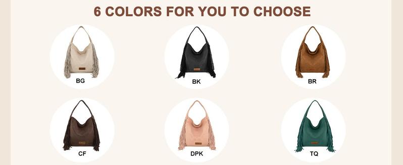 Wrangler Women Fringe Hobo Bag Western Purse Shoulder Bag