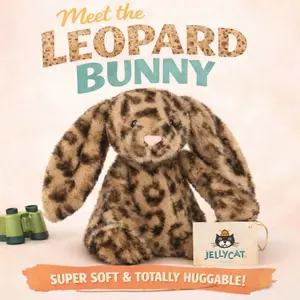Jellycat Cobblehop Leopard Bunny Plush Exclusive NWT Toy Doll Soft Stuffed Gifts With Dust Bag