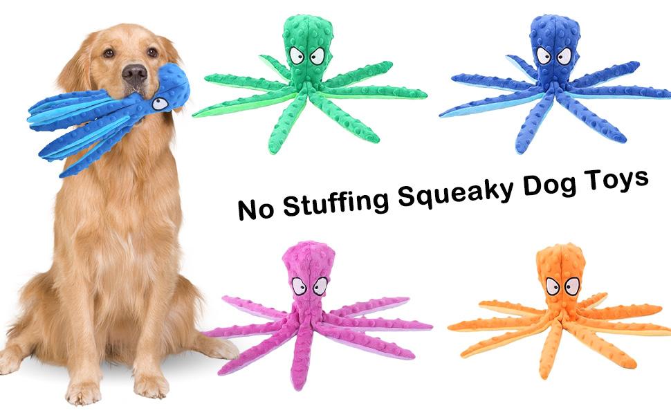 Four angels-Squeaky Dog Toys - Octopus No Stuffing Crinkle Plush Large Dog Toys to Keep Them Busy for Puppy Teething Chewing, Pet Supplies for Small, Medium, and Large Breeds-MRWJ Dog Toy with Squeaker