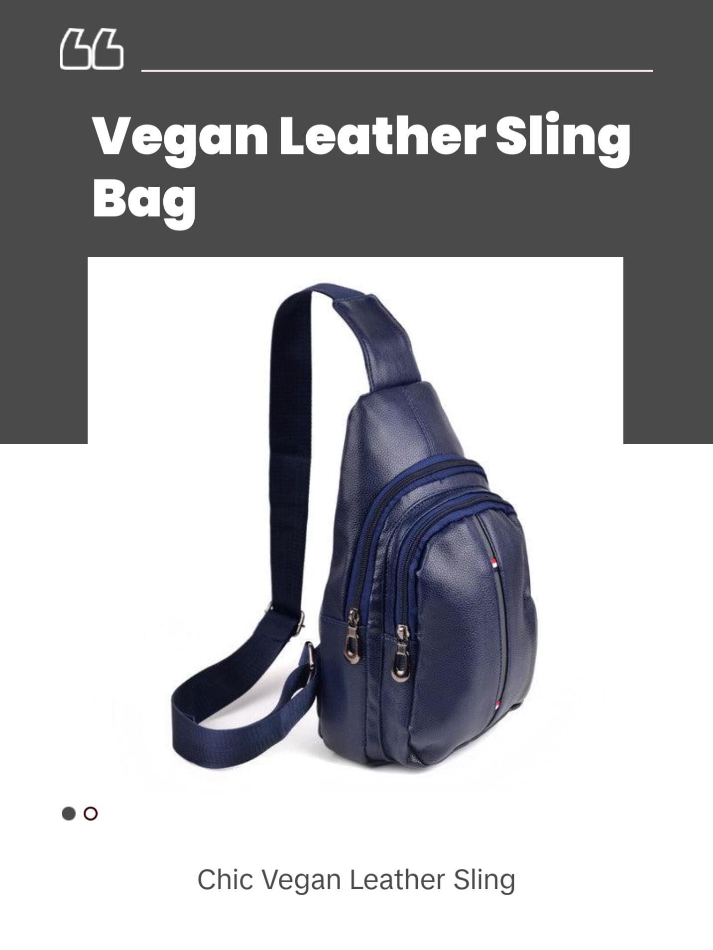 Stylish Vegan Leather Crossbody Sling Bag with Adjustable Strap