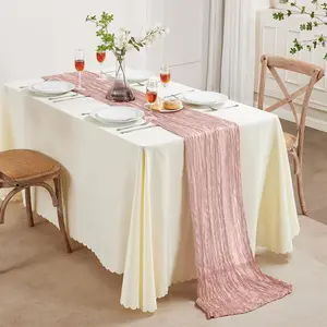 Set of 6 Sheer Table Runners – Boho Gauze/Cheesecloth, Rustic Style, for Weddings, Birthdays, Bridal Showers, Baby Showers, and Party Decorations