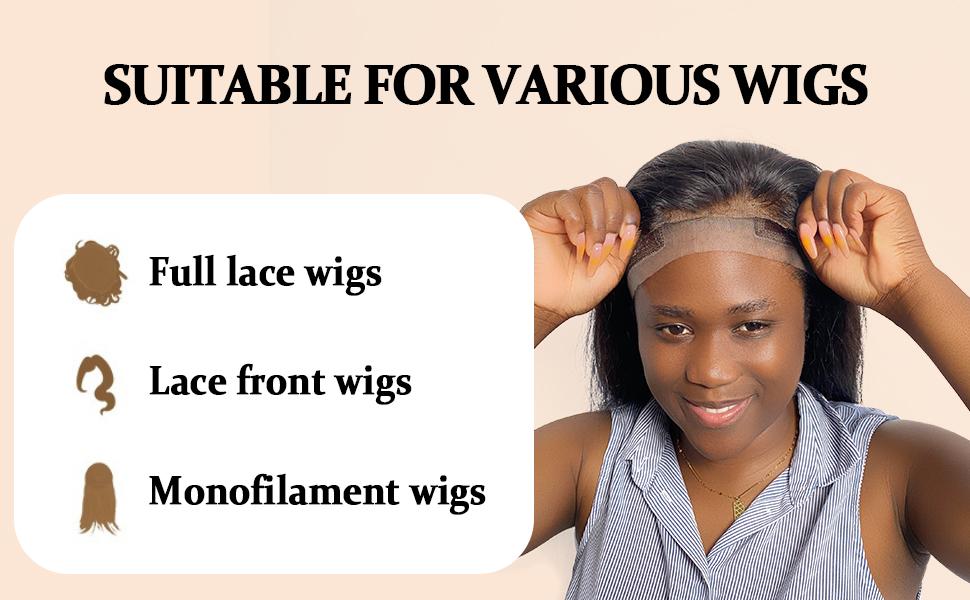 Labhairs Wig Grip Cap - Transparent Lace for Frontal Closure - No Glue Needed - Reusable & Lightweight - Breathable Fabric - Fits Scalp - Breathable - Human Hair Extension