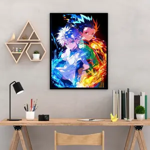 Gon & Killua Dynamic Duo Poster, Hunter x Hunter Wall Art, Anime Gift for Fans