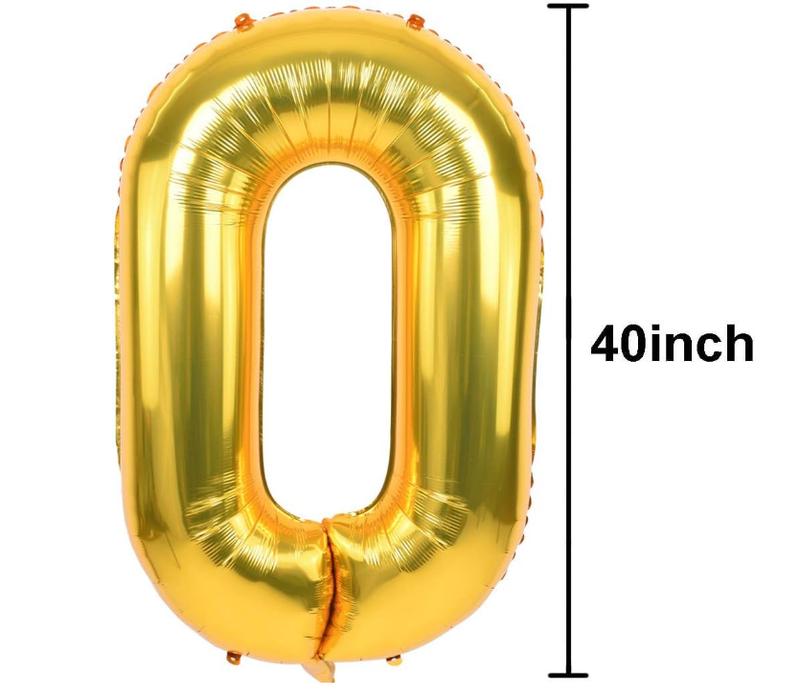 TONIFUL 40 Inch Gold Large Numbers Balloon 0-9 Foil Mylar Big Number Balloon Digital 2 for 2026 Graduation New Year Eve Birthday Party,Wedding, Bridal Shower Engagement Photo Shoot, Anniversary