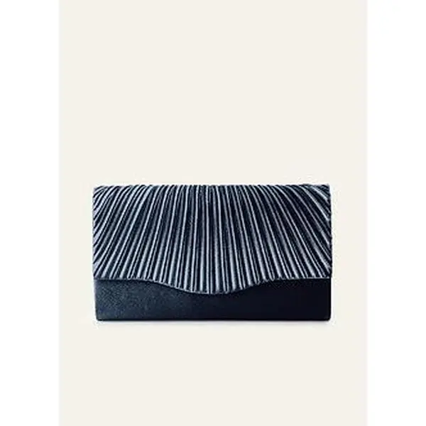 Azazie Matching Color Pleated Metallic Satin Envelope Clutch Pleated Envelope Shape Elegant Statement Bridal Wedding Evening Party Clutch