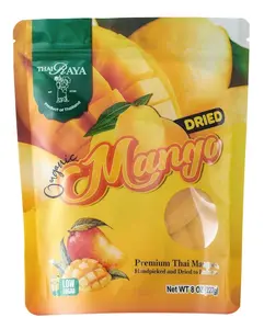 Thairaya Dried mango 8 Oz, Dried mago slices - Dried fruit snacks Low sugar Reusable bags - Healthy snacks Vegan Soft Juicy Sweet fresh fruit Thai mango fruit snacks healthy snacks organic fruit