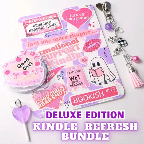 DELUXE Kindle Refresh Kit | Includes Insert, Magnetic Grip, Dust Plug Charm, and Chain Charm