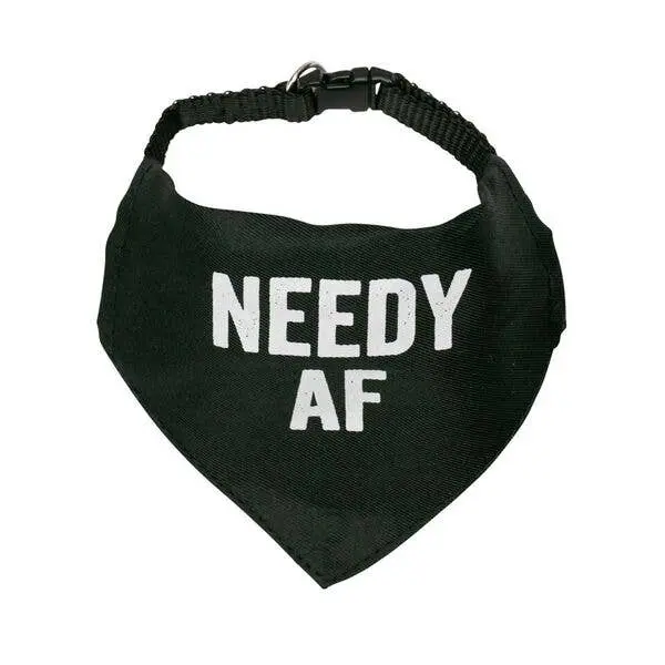 Easy to wear! Distressed lettering with the durable buckle, you can easily put on or take off. The detachable bandanna can be removed from the collar, making it easy to clean.