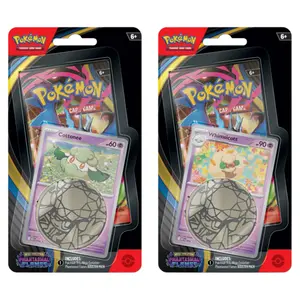 [Set of 2] Pokémon Phantasmal Flames Checklane Blister Set - Cottonee & Whimsicott Promos with Exclusive Promo Artwork and Collectible Coins