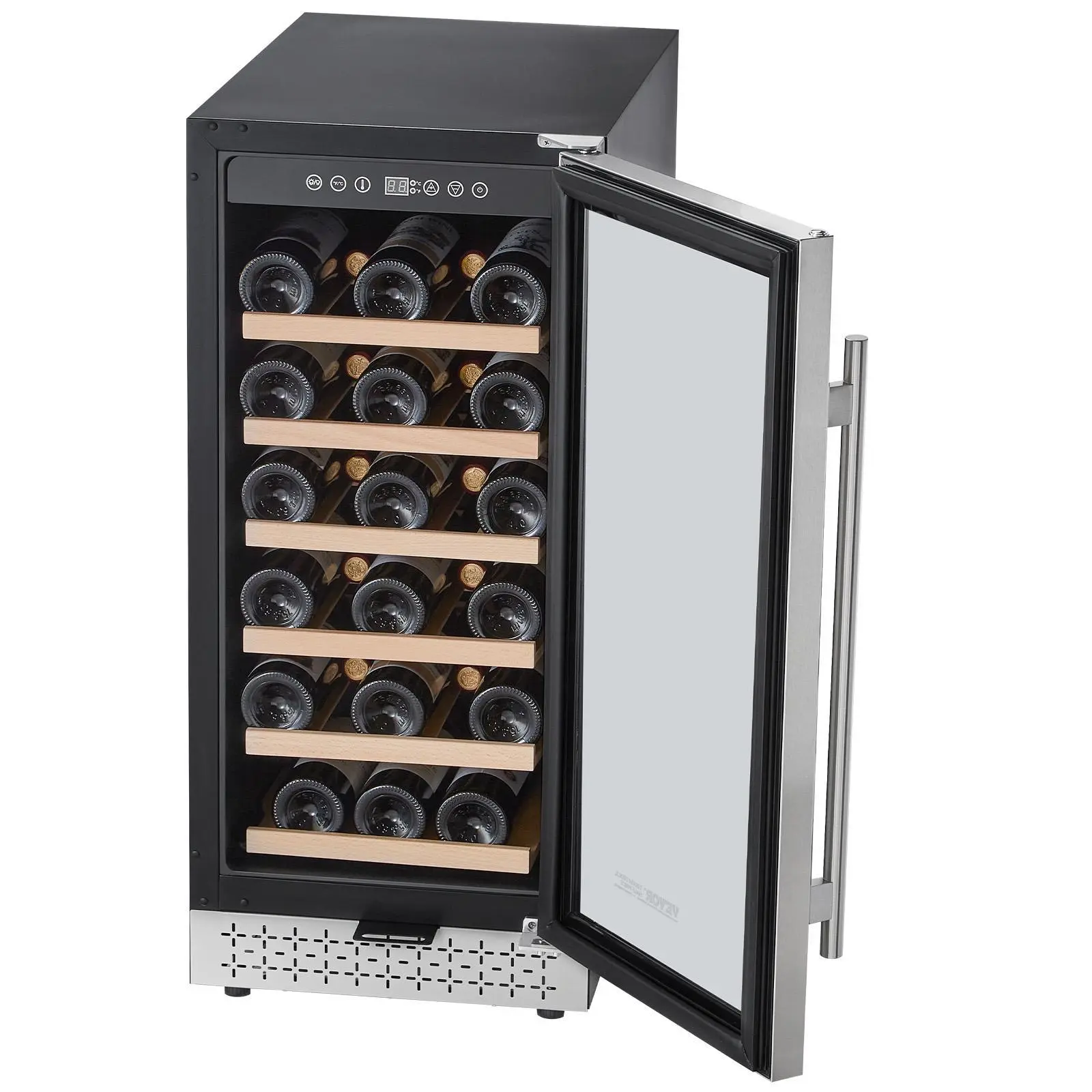 【Summerfinds】VEVOR Wine Cooler 28 Bottle Mini Wine Fridge with Glass Door Digital Temp Control