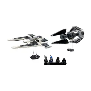Acrylic Angled Display Stand Compatible with LEGO® 75348 Fang Fighter vs TIE Interceptor - Set Not Included