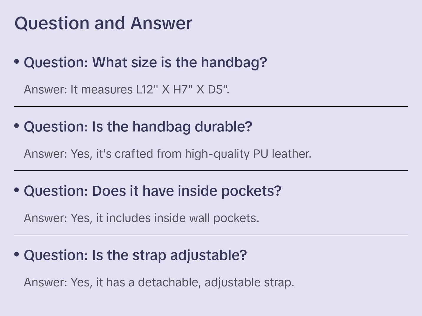 David Jones PU Leather Handbag