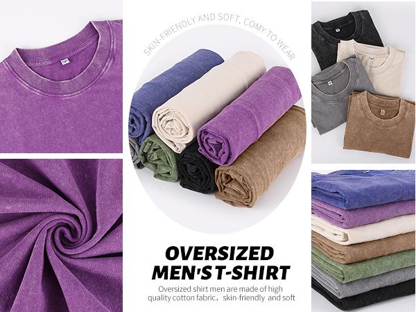 ARSSM 3 Pack Acid Wash Unisex Oversized Cotton T-Shirt Crew Neck Half Short Sleeve Summer Top Casual Loose Fit Solid Streetwear Comfortable Tees Basic Womenswear Shortsleeve Tshirt