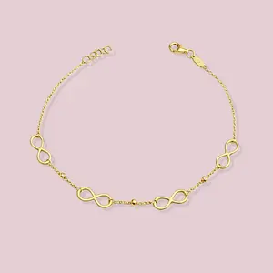 14K Solid Gold Infinity Bracelet.
