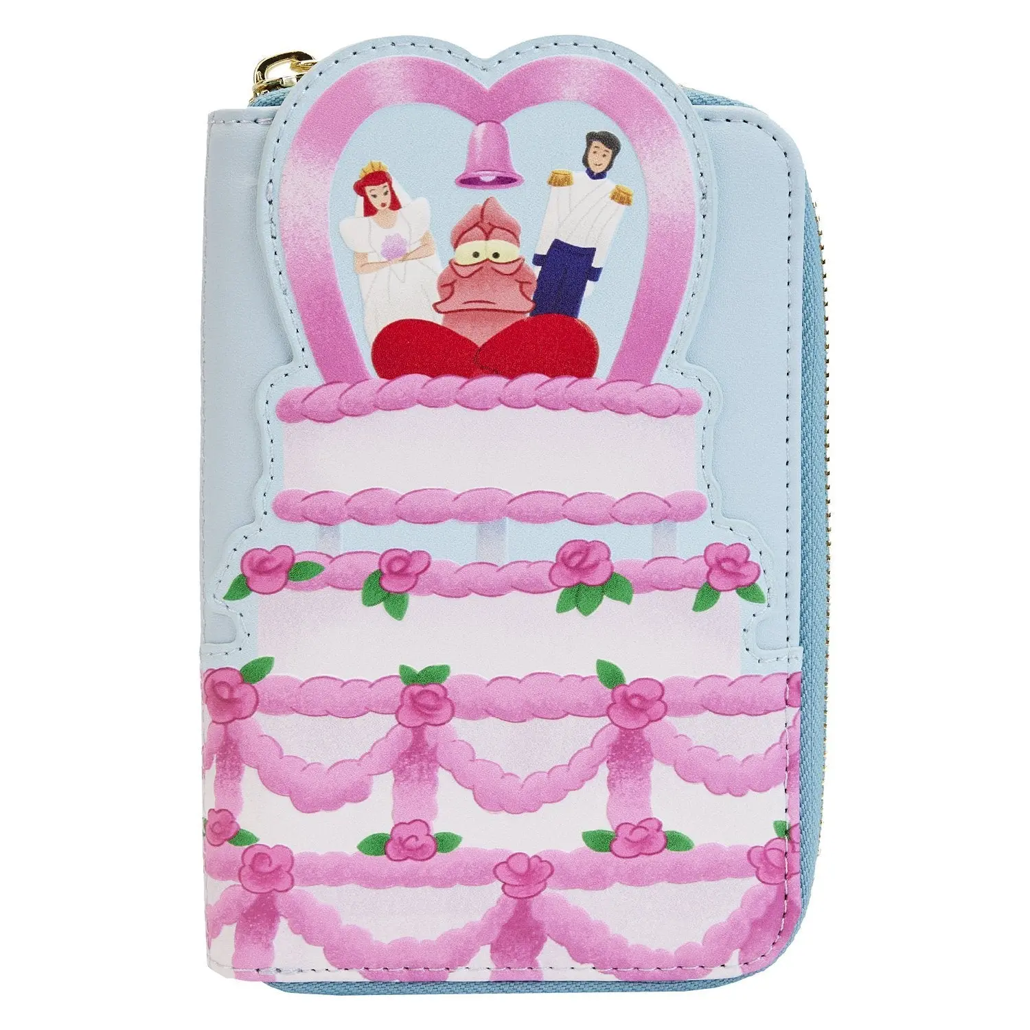 Loungefly Disney The Little Mermaid Wedding Cake Zip-Around Wallet, Women's Faux Leather Applique Card Holder, Wallet Card Holder, Ladies Wallet
