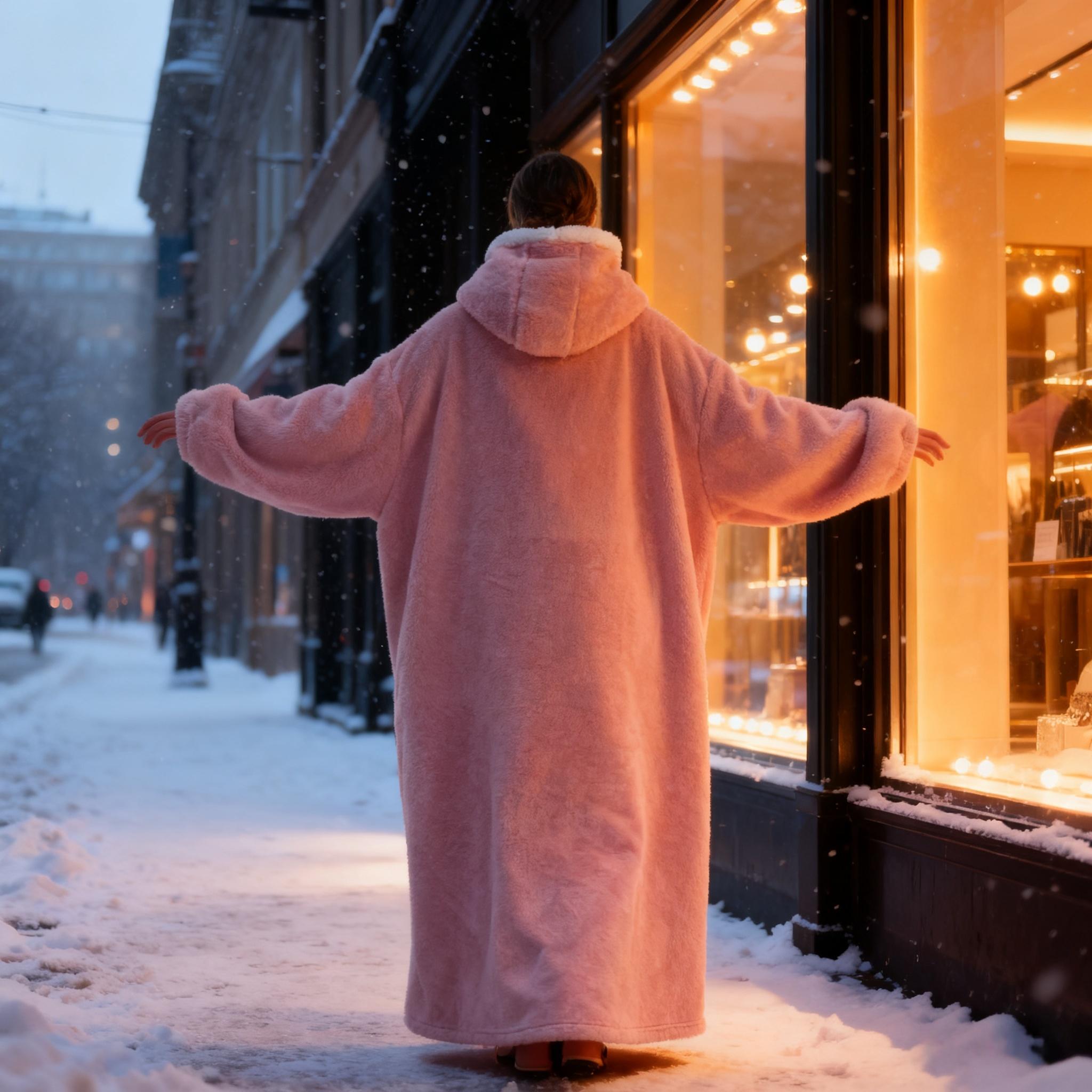 Solid Color Apple-Patterned Warm Winter Coat Long Length Long Sleeve for Cold Days dressing  gown eeyore  onesie