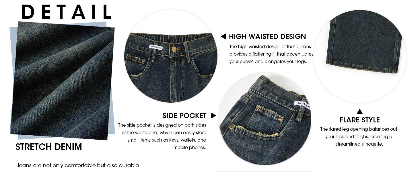 EMMIOL Women's Wide-Leg Loose Jeans, four-pocket design, zip fly, button closure, belt loops, relaxed fit - Women's Bottoms, Pants, Street Style, Comfortable