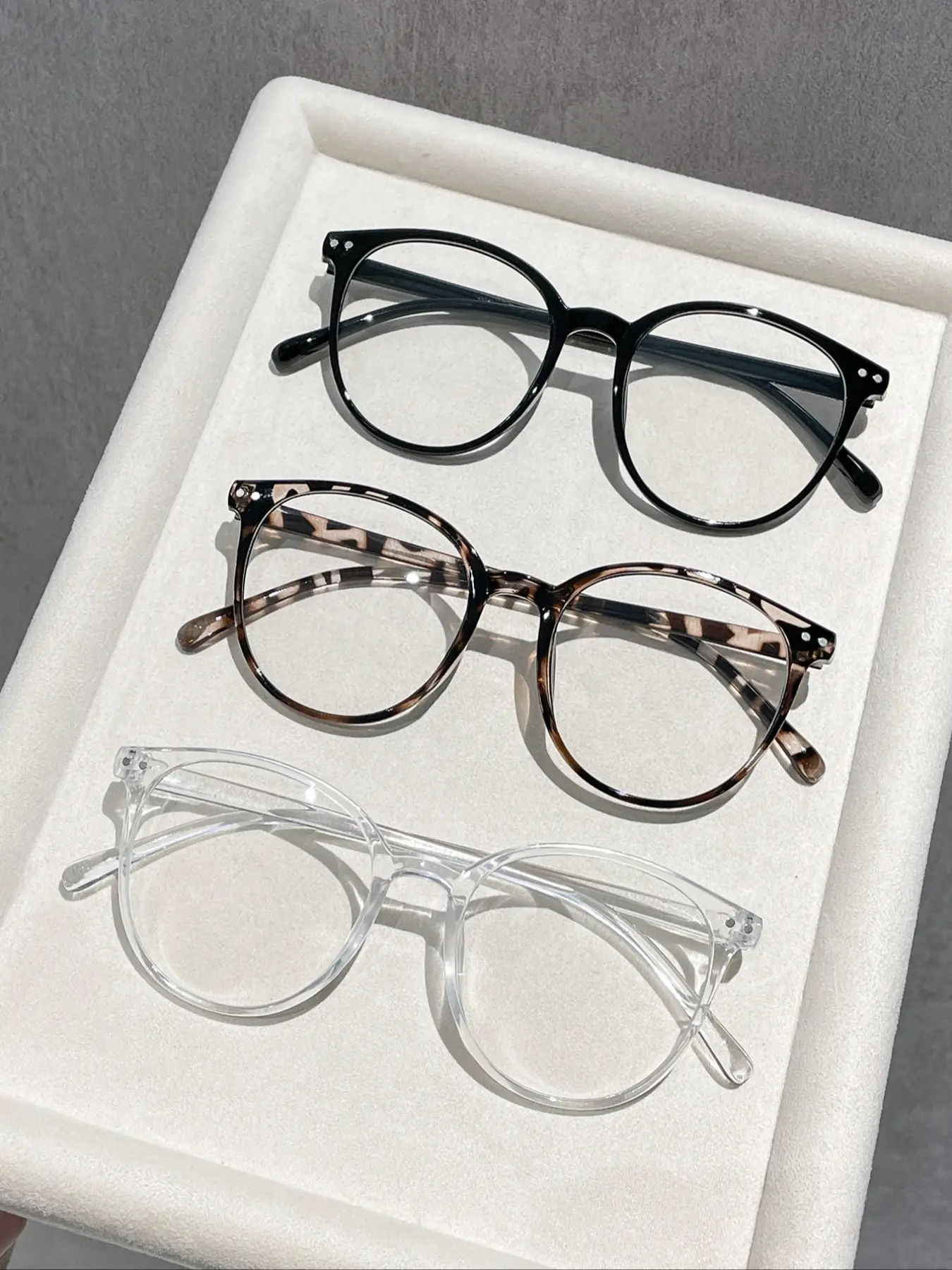 3 Pairs Unisex Round Casual Stylish Glasses Set, Trendy Casual Eyeglasses, Fashion Eyewear with Clear Lenses, Anti-Blue Light, Trendy Round Frame, Ideal for Outdoor Reading, Office & Vacation Accessories, Circle Glasses, Trending Glasses