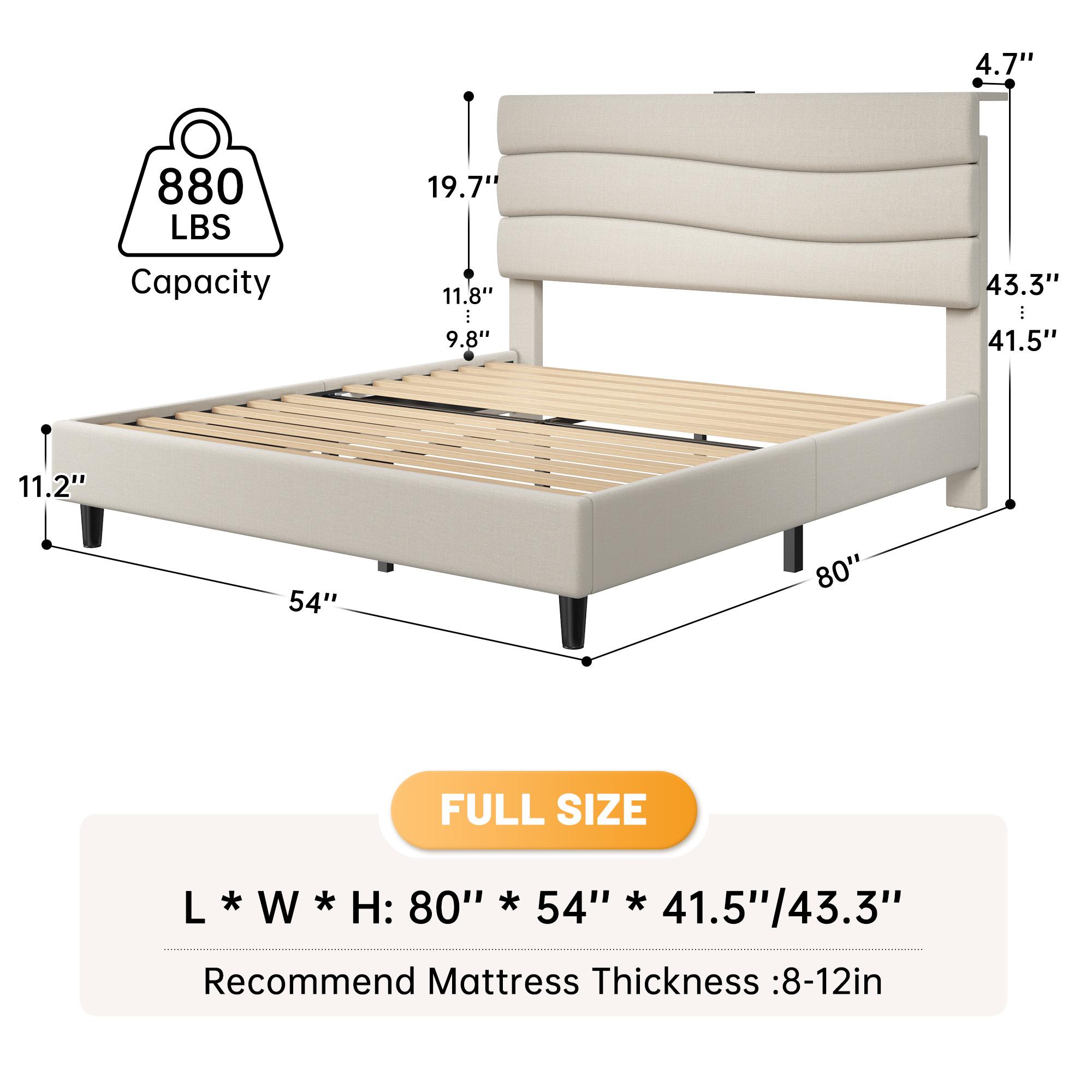 【Jumpstar On Sale】Raybee Modern & Quiet Luxury Upholstered Bed Frame with Adjustable Headboard【Frame ONLY,No Box Spring Needed】Center Support & Noise-Free Wooden Slats,Built-in Charging Station,Heavy Duty&Easy Assembly,The perfect first bed for teenagers 【Jumpstar On Sale】Raybee Modern & Quiet Luxury Upholstered Bed Frame with Adjustable Headboard【Frame ONLY,No Box Spring Needed】Center Support & Noise-Free Wooden Slats,Built-in Charging Station,Heavy Duty&Easy Assembly,The perfect first bed for teenagers