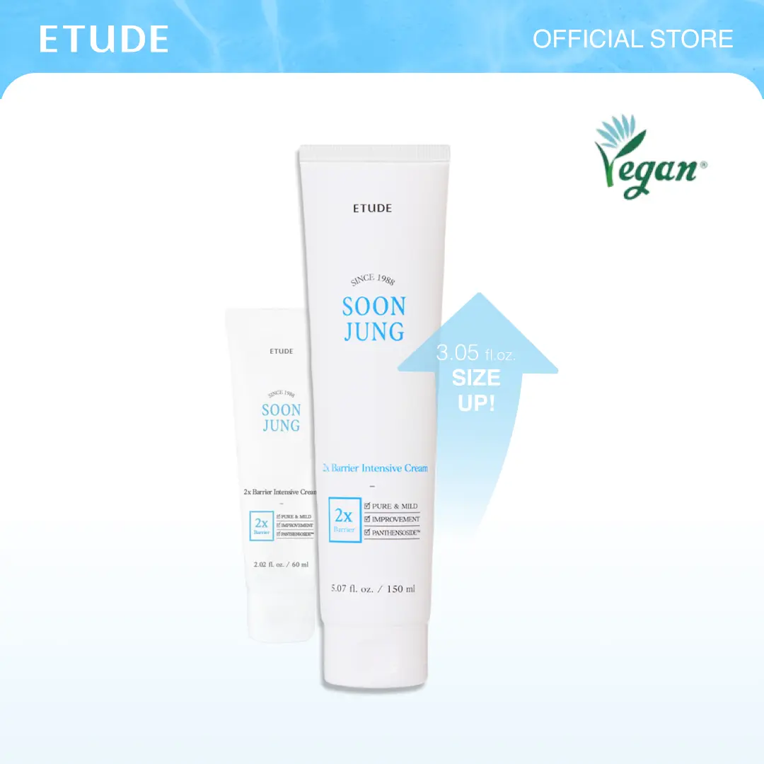 [ETUDE Official] Soonjung 2x Barrier Intensive Cream 5.07 fl oz (150ml) | Deep Hydration | Skin Protection | Nourishing Formula | Moisturizing | Vegan Skincare