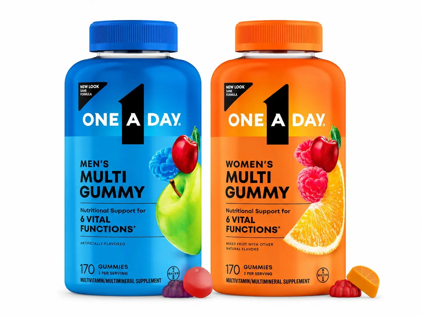 One A Day Men's + Women's Multivitamin Gummies Daily Wellness Support 340ct Bundle