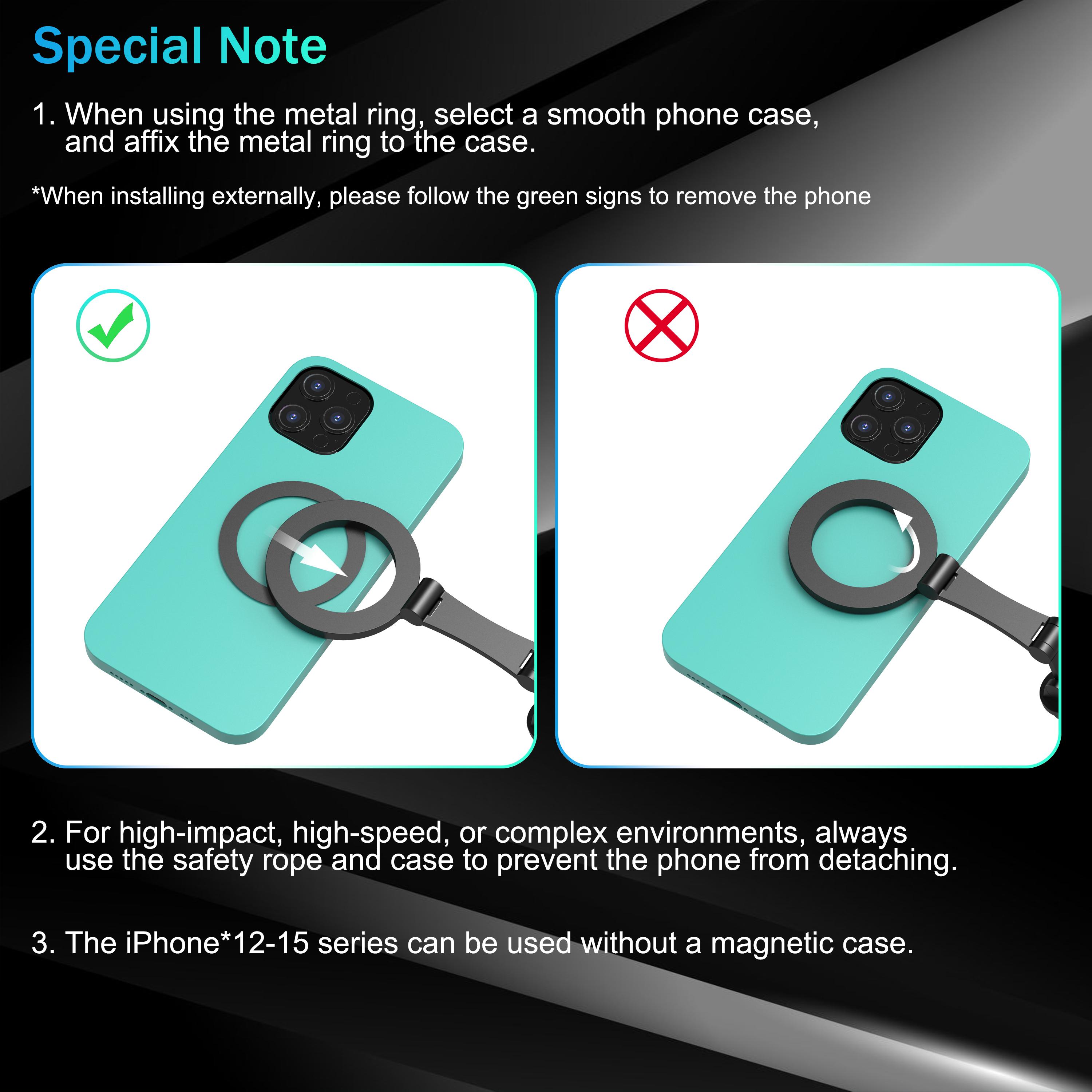 Hands-Free Magnetic Neck Mount: Secure Holder for Phones, Perfect for Vlogging and Selfies! Compatible with iPhone 15/14/13/12 Series and Android Devices