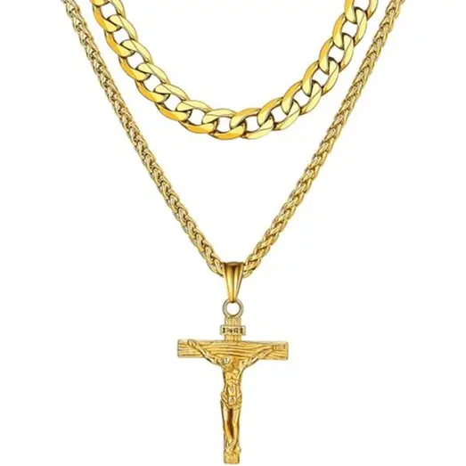 Golden-Double Layered（Jesus Pendant）