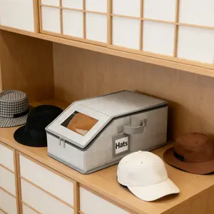 Stackable Clear Baseball Cap Storage Organizer, Display Case Holds Up to 24 Hats Each, Hat Box Organizer for Closet Organization prevents water home office dormitory bathroom