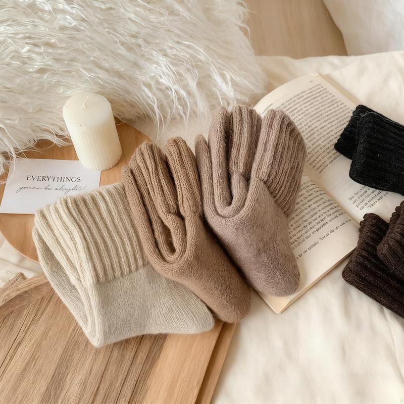 5/10/15 Pairs Women's Solid Mid calf Socks, Casual Soft Comfy Warm Socks for Fall & Wintel Women's Socks for Daily Wear