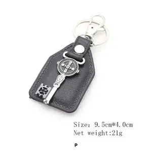 Llavero de metal católico de san Benito, de cuero sintético, regalo religioso