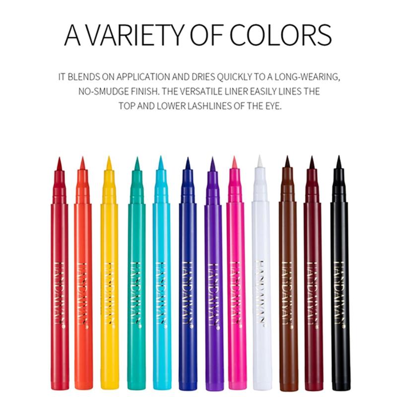 12 Colors Matte Liquid Eyeliner Set, Colorful Neon Eyeliner Pencil Rainbow Waterproof Long Lasting Matte Colorful Eyeliner Milti-Functional Eyeliner Eyeshadow Pen Valentine's Day Gifts for Women