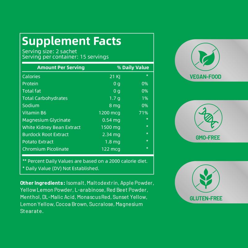 3-IN-1 Metabolism - Promotes Healthier Food Choices | Contain White Kidney Bean, Apple Powder, Burdock Root, Chromium, Magnesium and More | Dietary Support Supplement