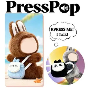 Cute Mini Doll Backpack with Sound Button, Press to Play Voice & Singing, Plush Doll Accessory Bag
