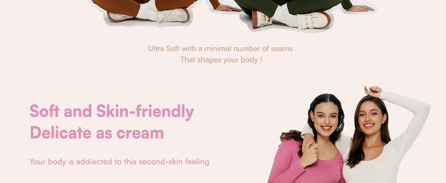 POSHDIVAH Women's Maternity Bodysuit Scoop Neck Long Sleeve Stretchy Jumpsuit Pregnancy Shapewear Romper