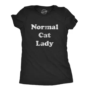 Womens Normal Cat Lady T Shirt Funny Pet Kitty Animal Graphic Novelty Tee Funny Womens T Shirts Cute Vintage Fashion Casual Ladies T-Shirt Gift Funny Cat Top Women's Novelty Tees Black