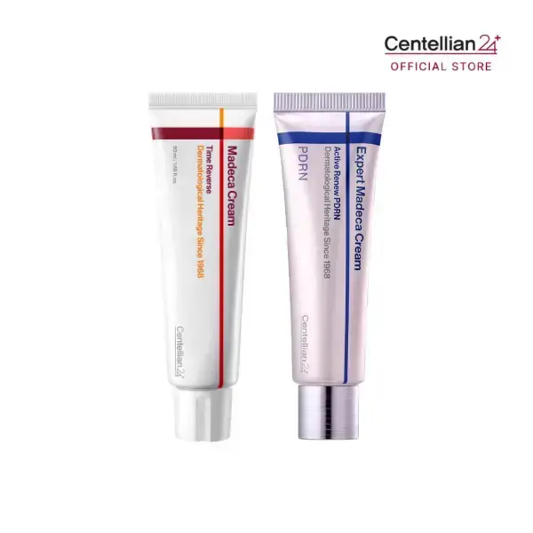 K‑Beauty PDRN+TECA Madeca Cream Dual Set, Time Reverse & Active Renew, 50ml, Firming Soothing Deep Hydration, Skin Barrier Care for All Skin Types