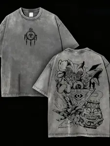 Men's casual street brand t-shirt with pattern prints and symbol designs. Perfect for everyday wear, offering a trendy urban look and vintage blockbuster designs. This loose, comfortable, breathable t-shirt is machine washable.