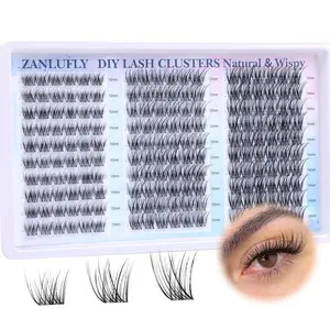 Lash Clusters Wispy Eyelash Clusters Natural CC-Curly Cluster Lashes zanlufly Wispy Individual Lashes 180Pcs Eyelash Extension 10 12 14MM DIY Lash Extension