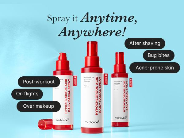 [NEW] [medicube] Hypochlorous Power Relief SOS Spray Designed for Acne Prone Skin | Hypochlorous Acid Facial Mist for Soothing Redness due to dryness | Niacinamide For Uneven Skin Tone & Texture | Korean Skincare | 4.22 fl.oz