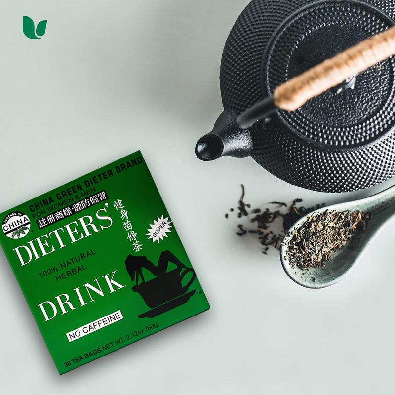 Uncle Lee's Tea China Green Dieters Tea Caffeine Free, 2.12 Oz, 30 Count