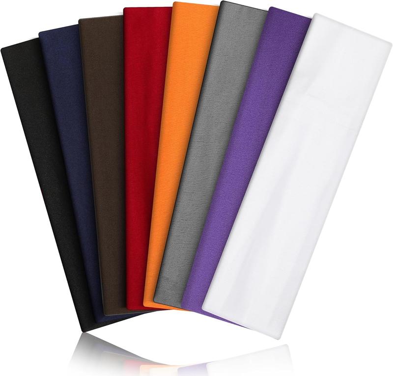 8PCS Non-Slip Sports Headbands | Sweat-Absorbing Elastic Bands for Running & Workouts VANRUID