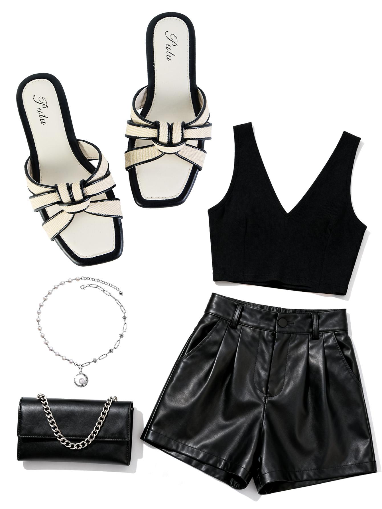 Women's Flat Sandals Square Toe Slide Sandals with Braided Design Non-Slip Sole Ideal for Vacations Women's Flat Sandals Square Toe Slide Sandals with Braided Design Non-Slip Sole Ideal for Vacations