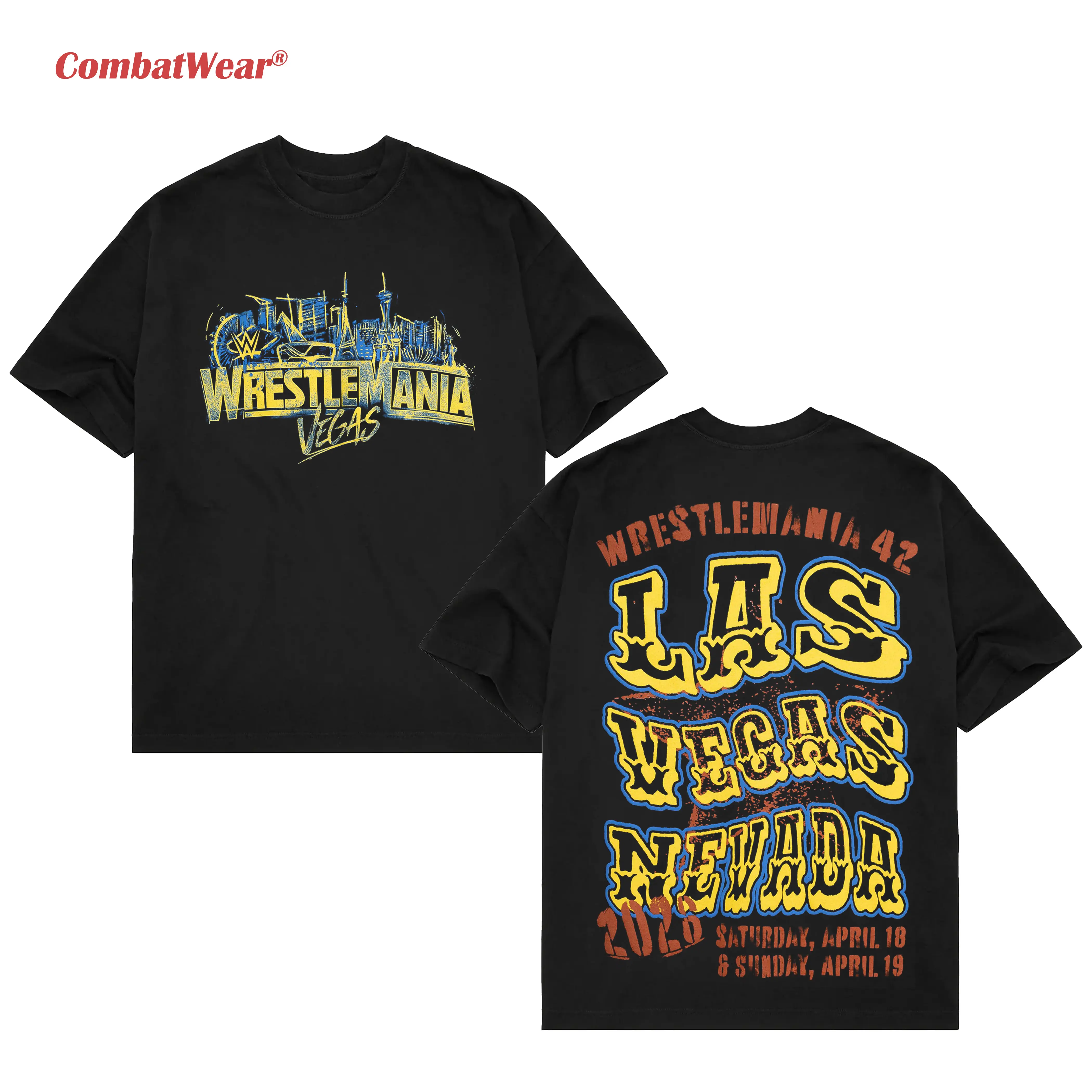 men's ripple junction black wrestlemania wrestlemania 41 oversized