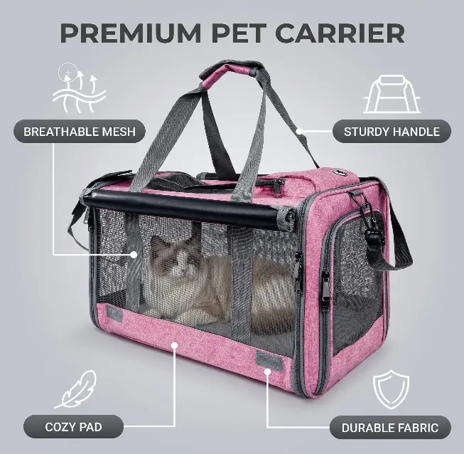 Large capacity cat bag for outdoor use, portable carrying bag, breathable pet bag