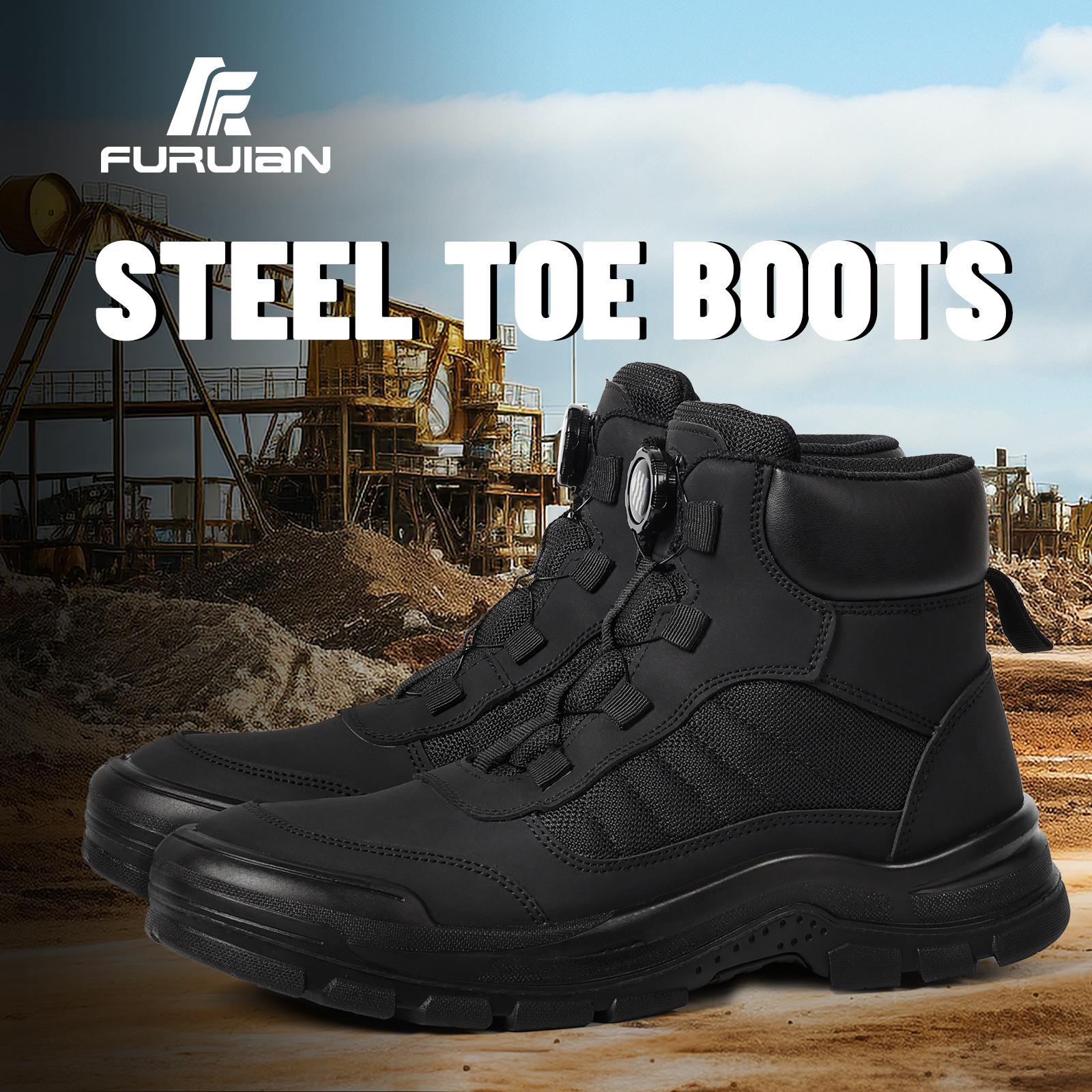 Steel Toe Boots for Men Women- Work shoes Stylish & Comfortable Safety Boots with Rotating Buckle Anti-Puncture Slip-Resistant Design Industrial Construction Puncture Proof Indestructible High Top Tactical Work Boots Steel Toe Boots for Men Women- Work shoes Stylish & Comfortable Safety Boots with Rotating Buckle Anti-Puncture Slip-Resistant Design Industrial Construction Puncture Proof Indestructible High Top Tactical Work Boots