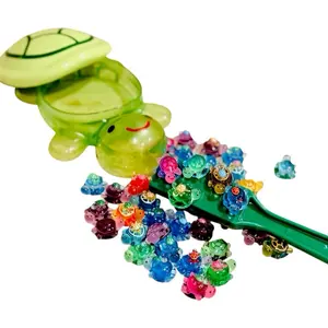 Full Set 50  Filler Bingo Turtle Chips with Magnetic Wand and Holding Container Fichas para Cartas de Bingo de Tortuguitas con Pala Magnetica y Corcholata