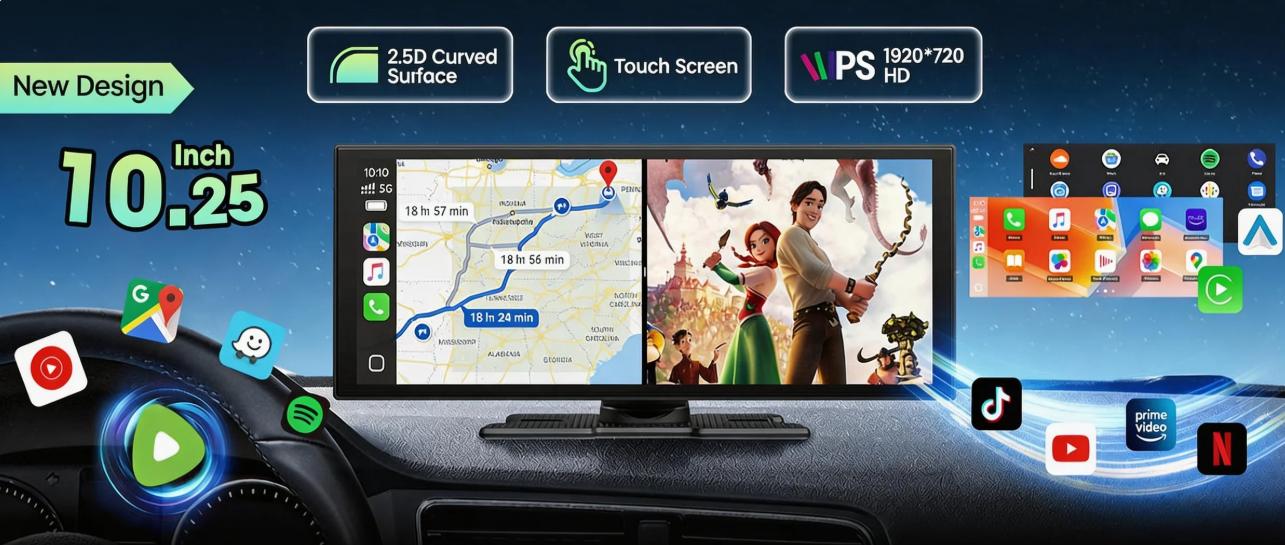 【fathers day gift】VOLAM 10.25" Wireless CarPlay Screen – Big Touchscreen Built-in Netflix , YouTube , TikTok-Watch Movies in Car Like Cinema, Upgrade Your Car with One Screen. Navigation + Entertainment + Backup Camera fathersdaygift 【fathers day gift】VOLAM 10.25" Wireless CarPlay Screen – Big Touchscreen Built-in Netflix , YouTube , TikTok-Watch Movies in Car Like Cinema, Upgrade Your Car with One Screen. Navigation + Entertainment + Backup Camera fathersdaygift