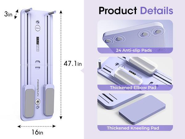 FEIERDUN Multi-functional Pilates Board,Ab & Core Strength Workout Equipment,Foldable Home Pilates Reformer,300LBS Capacity for Full Body Workout