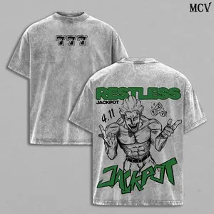 Hakari Kinji Tee Washed – Jujutsu Kaisen Vintage Washed Heavy Cotton Oversized Anime Manga T-Shirt & Hoodie, Double Printed Retro Unisex Streetwear Graphic Top, Domain Expansion Edition, Culling Game Fighter